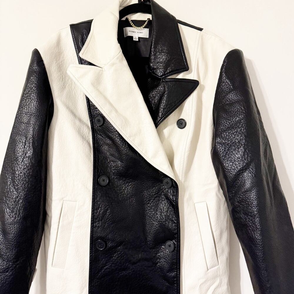 Ronny Kobo Baylor Faux Leather Trench Coat Size Small - Picture 7 of 11